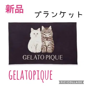 새상품 젤라또피케 트윈캣 자카드 담요 네이비