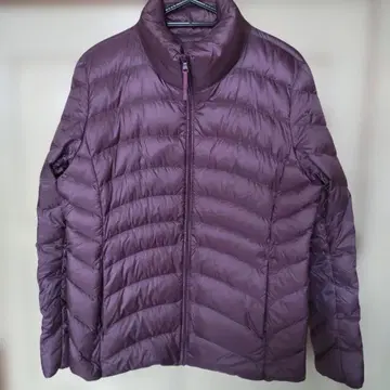 퍼플 퀼팅 다운 자켓