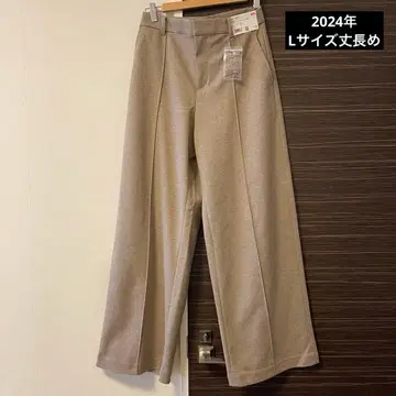 유니클로 브러쉬드 저지 와이드 팬츠 긴 길이 L