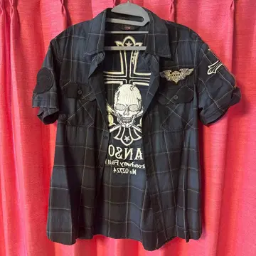 VANSON 반팔 셔츠 체크 무늬