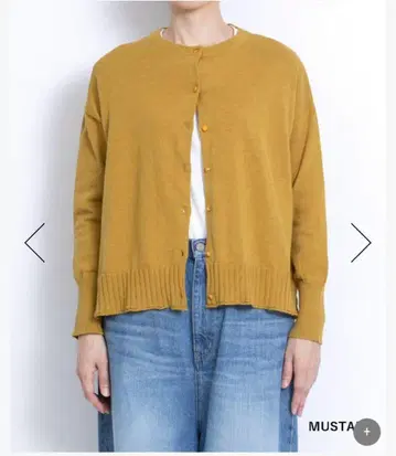 [시착만 한 상품] tumugu 코튼 랜덤 리브 니트 머스타드