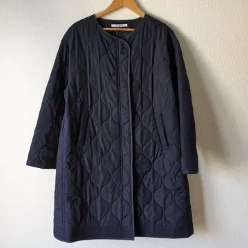 라디에이트 루즈핏 퀼팅 코트 네이비