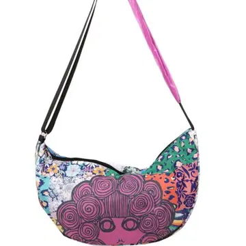 택 포함 미사용 새상품 스칼라 양면 프린트 숄더백 퍼플