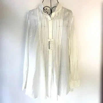 아이보리 핀턱 긴팔 셔츠 아세테이트 일본제 페어리 그런지