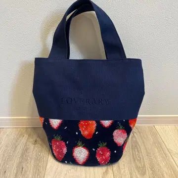 LOVERARY 딸기 무늬 토트백
