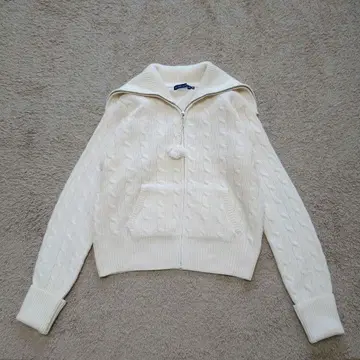 랄프 로렌 캐시미어 혼방 케이블 니트 세일러 카라 빅 사이즈