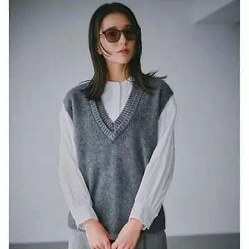 24AW suadeo 더블 리브 V넥 베스트