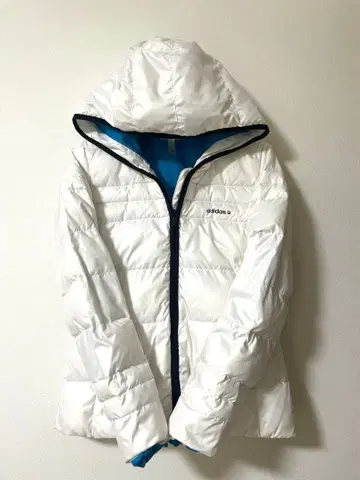 adidas 후드 부착 다운 자켓 화이트