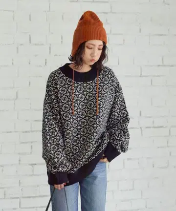 FREAK'S STORE 마코버 플라워 무늬 니트 풀오버 macober1