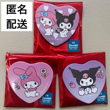 미사용 새상품 산리오 Sanrio 트레이딩 하트 캔뱃지 마이멜로디&쿠로미