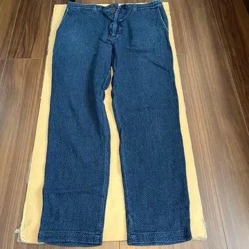 다퍼 오브 세인트 조지 다크 블루 데님풍 릴랙스 팬츠