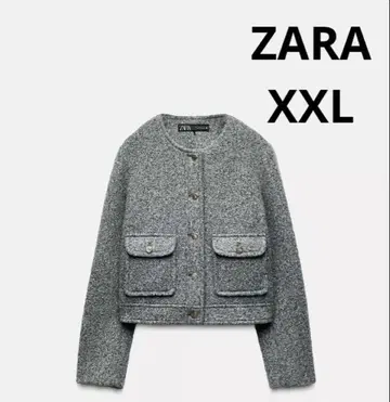 ZARA 골드 버튼 부클레 숏 자켓 XXL