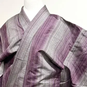 코몬 명주 세로줄 더스티 컬러 그라데이션 기모노 031k