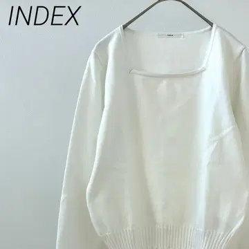 [ 새상품급 ] INDEX 니트 스웨터 스퀘어넥 볼륨 소매 심플