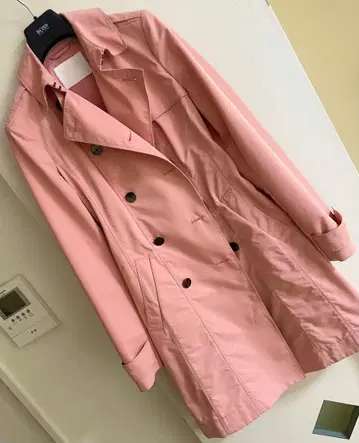 휴고보스 HUGOBOSS 핑크 트렌치코트 여성용 나일론 소재