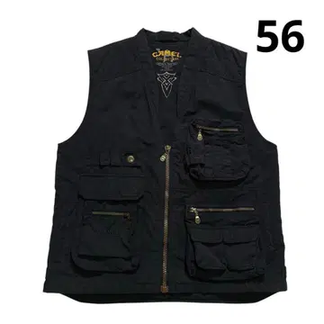 CAMEL 풀 집업 헌팅 베스트 56 블랙 90s 00s