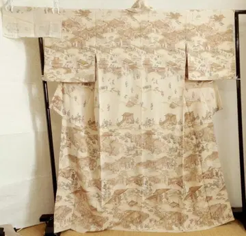 순수 실크 하마 크레이프 이중 기모노 옛 사람들의 생활