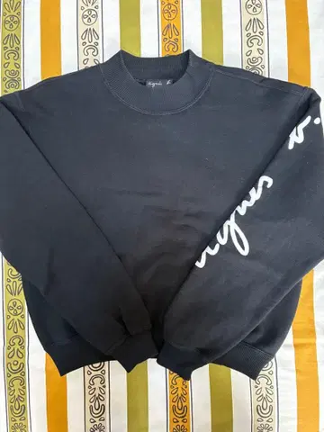 agnes b 애니에스 베이 여성용 블랙 맨투맨 일본제