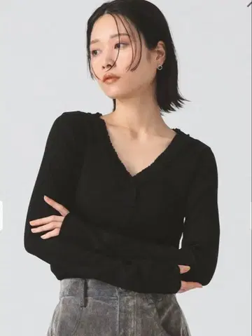 RarBEAMS 개더 블레이드 V넥 상의