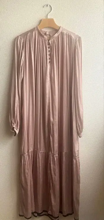 롱 원피스 핑크 베이지