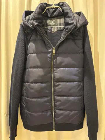 [ BLACK LABEL ] 후드 부착 다운 베스트 다크 블루 L 사이즈