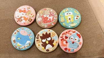 산리오 biscuit 3 자수 캔뱃지 6개 세트