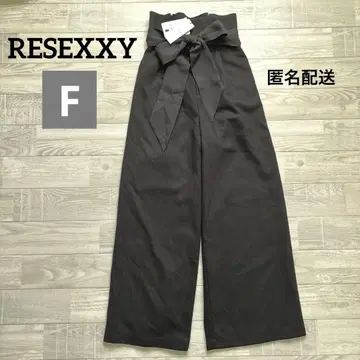 RESEXXY 하이웨스트 팬츠 리본 포함 블랙