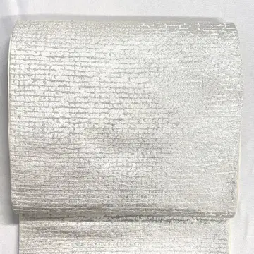 후쿠로 오비 가로줄 격자 화이트 베이스 실버 기모노 오비 031k