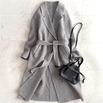 23구 정가 49,000엔 MANTECO사 벨트 리버 롱 코트 그레이