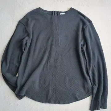 KBF 와플 티셔츠 커트소우 백 버튼 모드 캐주얼 F