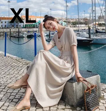 수량 한정 봄/여름 원피스 시원함 심플 넉넉한 XL 사이즈 럭셔리