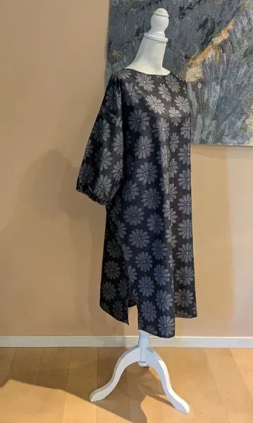 순수 실크 본장 오시마 명주 기모노 리메이크 풀오버 원피스