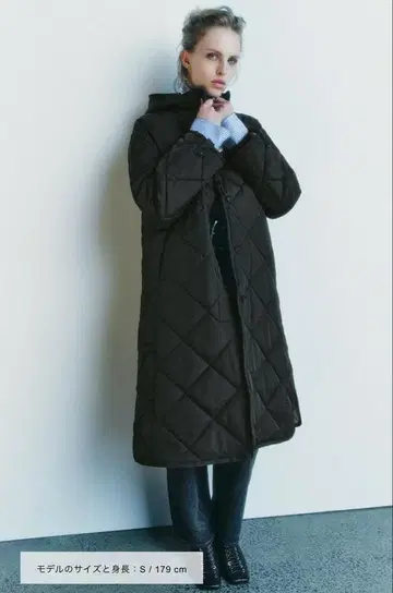 ZARA 워터 레파렌트 롱 퀼팅 자켓 S