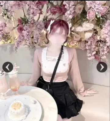 2way 스타일 도킹 리본 상의 허니뮤 허니뮤 핑크