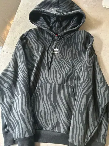 adidas 제브라 패턴 후드 부착 후드티 XS