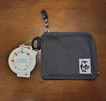 CHUMS L자형 지퍼 코인 케이스 블랙 S