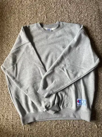 남성용 Champion 그레이 트레이닝복 맨투맨 XL