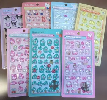 모자 꽁지 드롭 씰 7개 세트 산리오