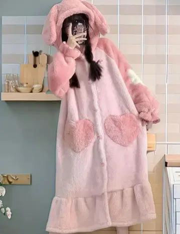 플리스 파자마 핑크