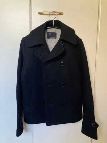 IENA 네이비 울 피코트 캐시미어 혼방