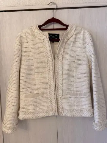 C de C 노카라 자켓 38 화이트