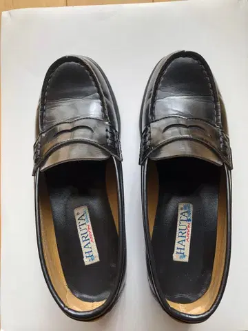 HARUTA 블랙 가죽 로퍼