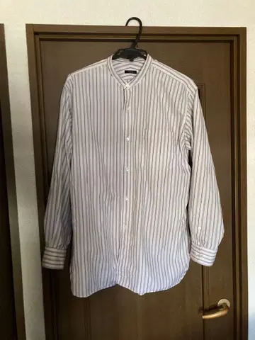 긴팔 밴드 카라 셔츠/5/코튼/스트라이프/170-2250016