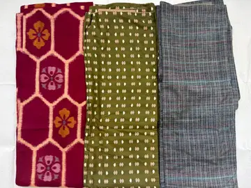 명선 앤티크 레트로 기모노 생 3점 일괄 판매  순수 실크 리메이크 소재