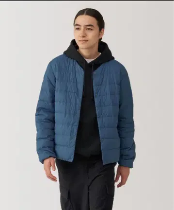 무인양품 경량 다운 노카라 자켓 S 블루 새상품