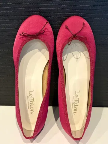 새상품급 르탈롱 발레 슈즈 24.5cm Le Talon 핑크 리본