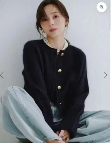 캐시미어 브랜드 노카라 니트 자켓 NAVY