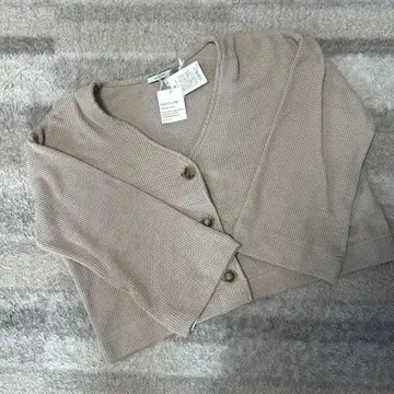 (택 포함 새상품) BAYFLOW 베이지 와플 숏 가디건 F