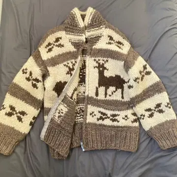 [ 새상품급 1점 한정 ] 썬더버드 카우친 니트 루즈한 사이즈 사슴 패턴