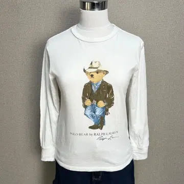 새상품급 폴로 랄프로렌 론T 폴로베어 헤이세이 갸루 그런지 화이트 XS